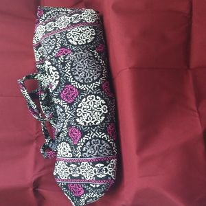 Vera Bradley Canterbury Magenta XL Beach Duffel BONUS matching Travel Organizer